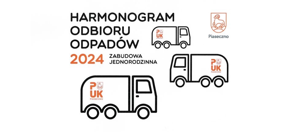 Harmonogramy odbioru odpadów na terenie gminy Piaseczno w 2024 roku