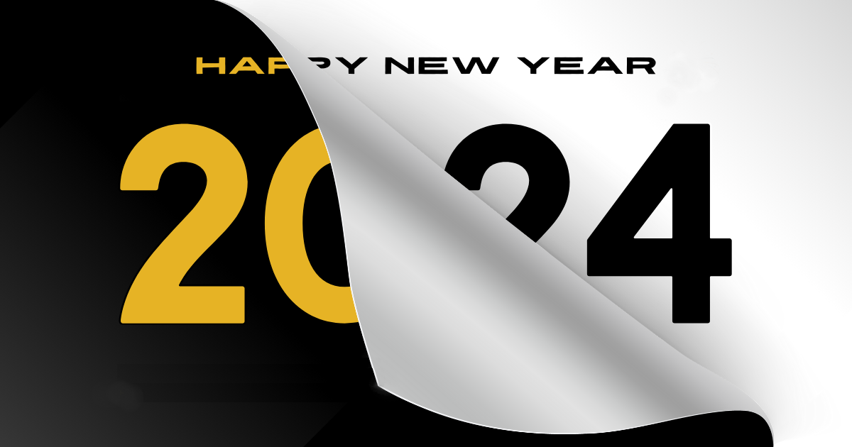 Szczęśliwego nowego 2024 roku! Życzenia noworoczne na 2024 rok, Grafika freepik.com