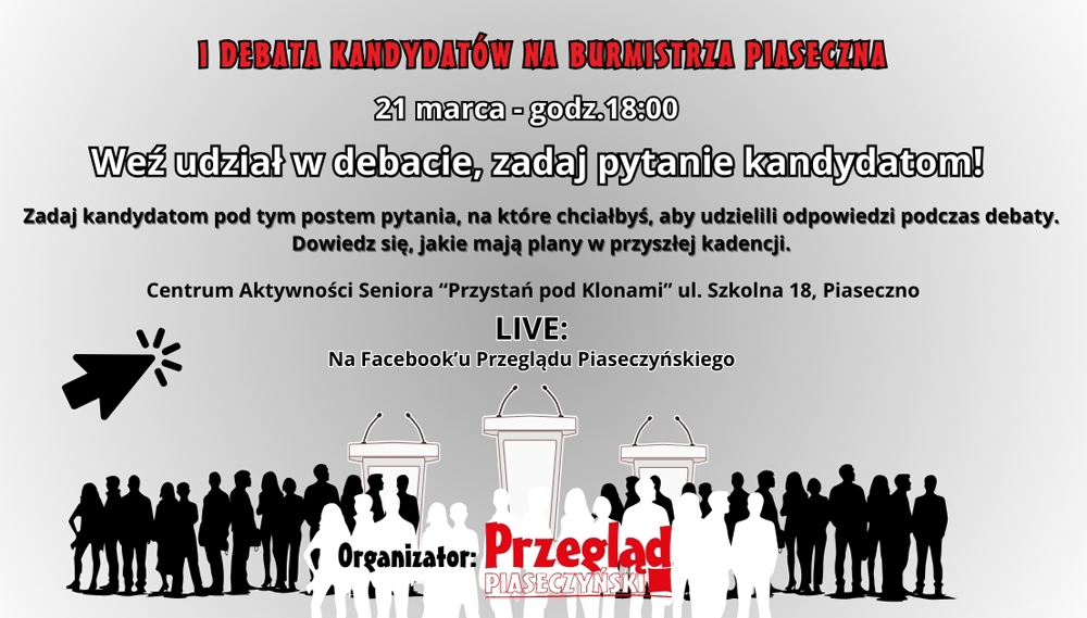 I Debata Kandydatów na Burmistrza Miasta i Gminy Piaseczno
